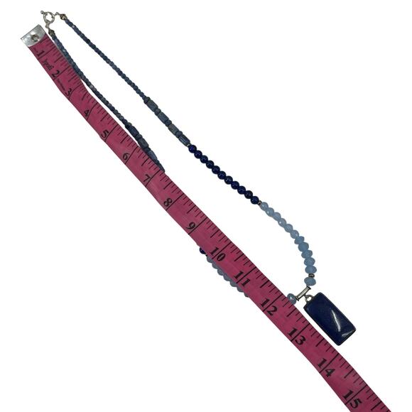 Hand Craft Lapis, Sodalite, Blue Chalcedony Stone beaded 24 inch necklace - Picture 7 of 7